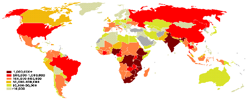 El sida en los diferentes continentes